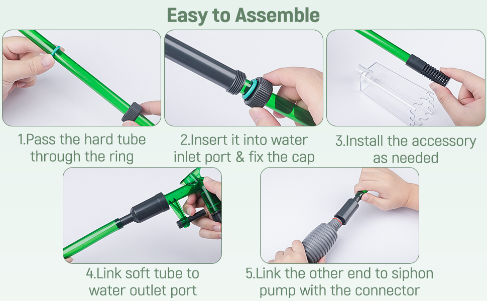 Набір для чищення акваріума Pawfly: сифон, пилосос, шланг 1.8 м, інструмент для догляду за акваріумом