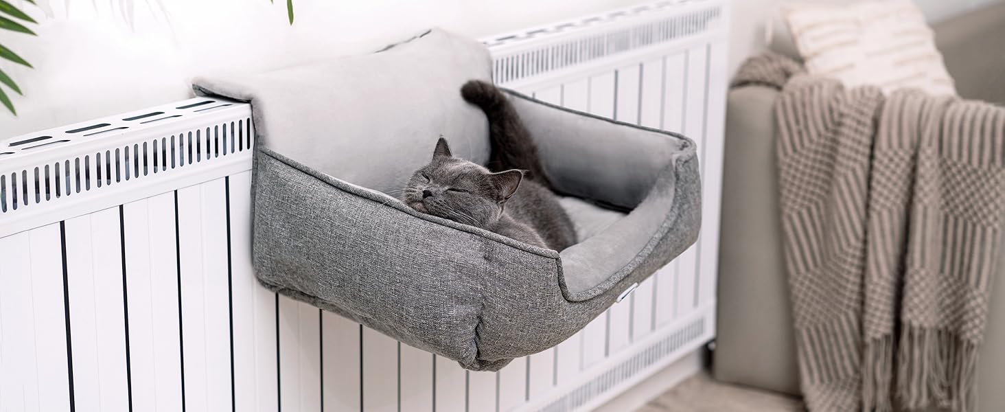 Килимок-гамак для котів на батарею Happi N Pets, сірий, 65 x 36 x 27 см