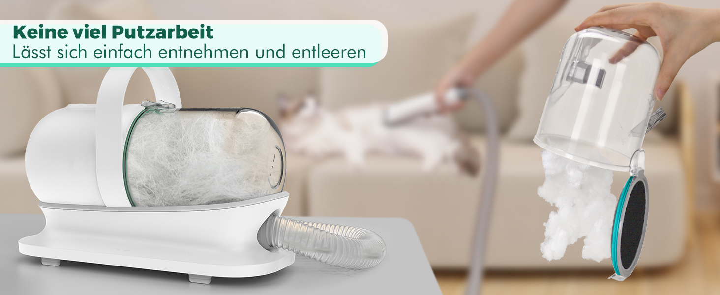 Набір для догляду за тваринами Neabot P1 Pro з пилососом для шерсті, професійні ножиці та леза для собак, котів та інших тварин, сірий перламутровий