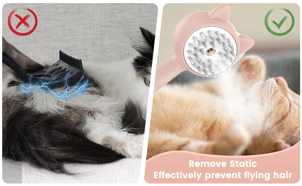 Кам'як для вичісування котів, щітка для грумінгу котів, видалення ковтунів та бруду, рожевий колір