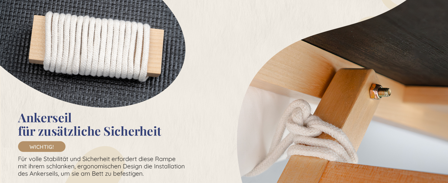 Сходинки для собак PRIORPET з берези з захисним бар'єром - регульована висота до 94.5 см - складаються - антиковзні ручки - для маленьких собак до 23 кг - коричневий (натуральний)