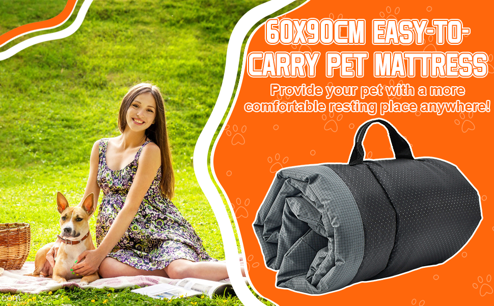 Лежанка для собак середнього розміру 90x60 см: водонепроникна, портативна, складана, для подорожей, в переноску, на диван, в авто