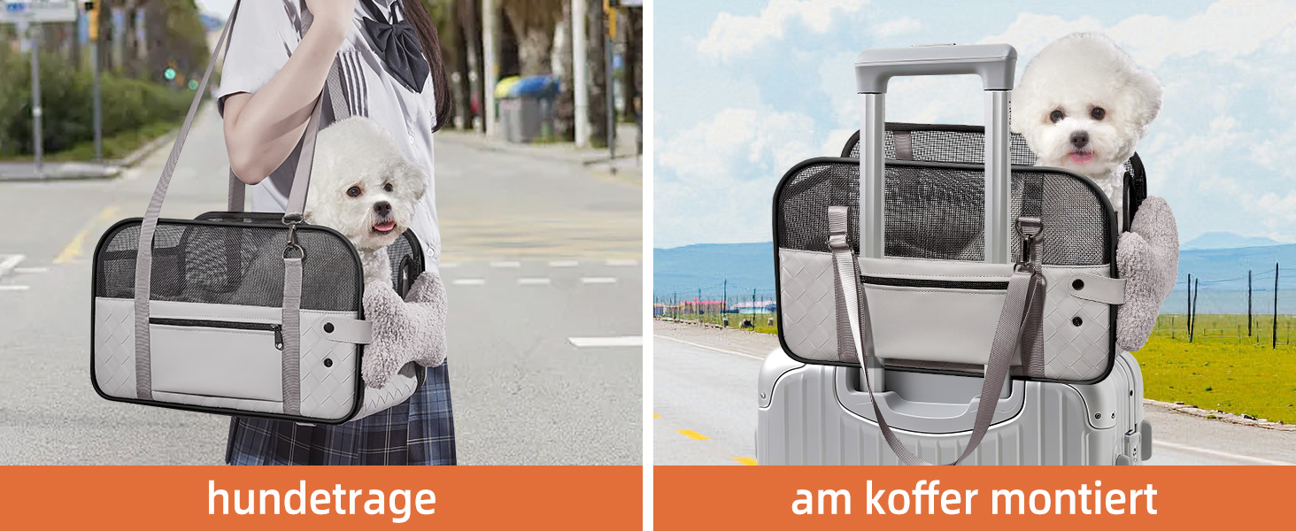 Транспортна сумка для собак та котів: для ветеринара, авто, літака. З подушкою та сталевим каркасом, до 6 кг (сіра)