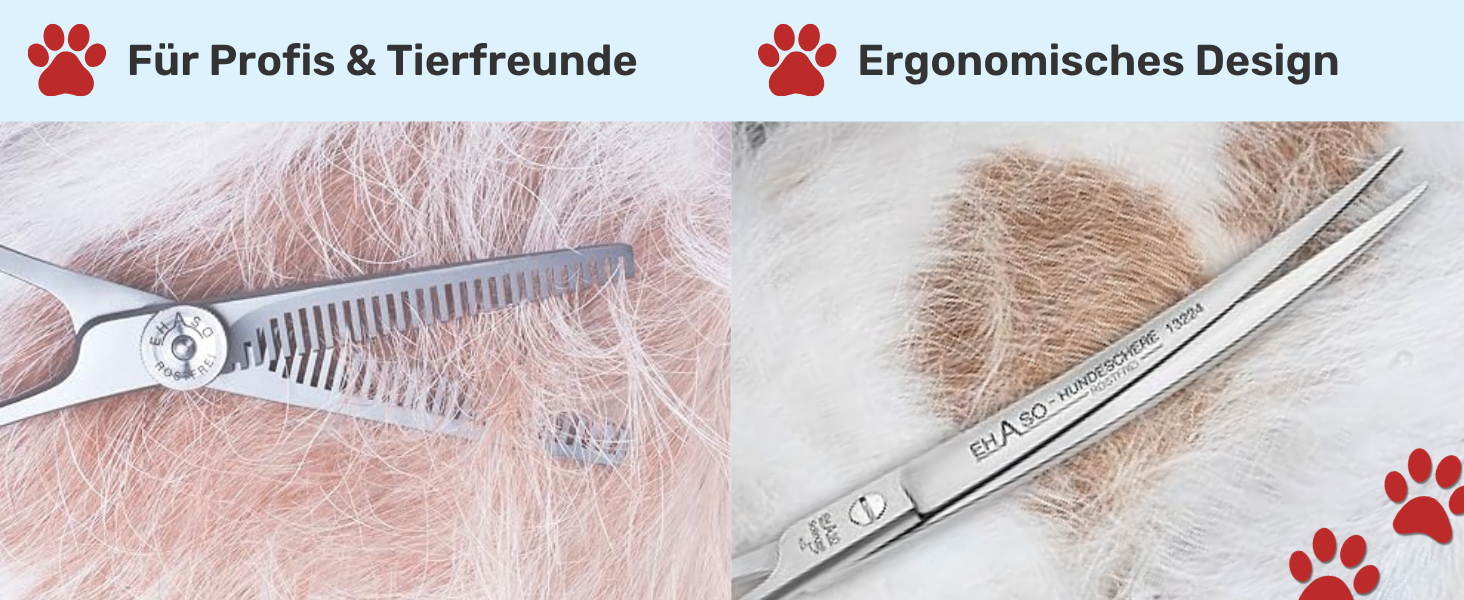 Професійна ножиця для грумінгу собак EHASO 22 зубчики, 17 см, чорний титан