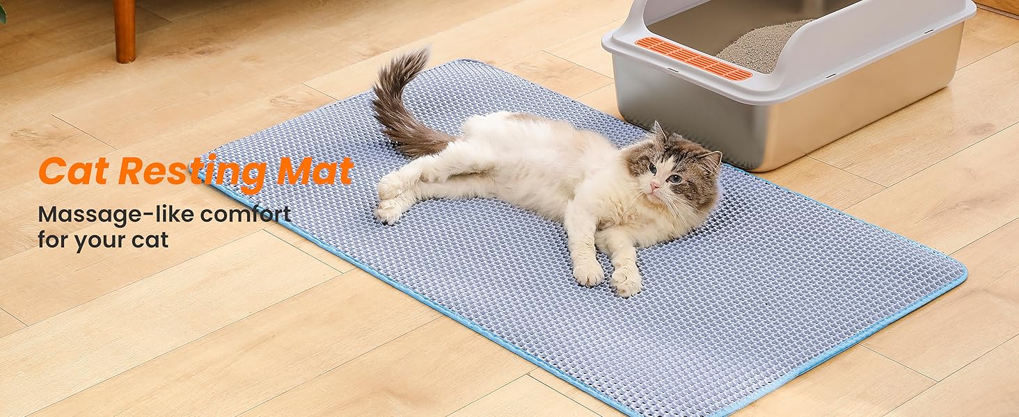 Килимок для котячого туалету Petinstinct, 116x66 см, блакитний, водонепроникний