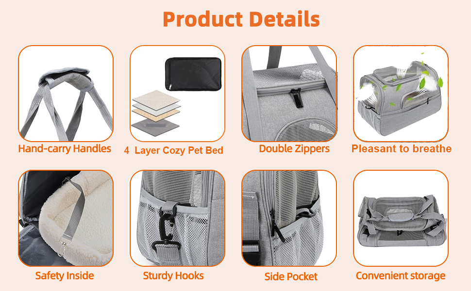 Транспортна сумка для котів та собак SHJOEE, розширювана, складана переноска для тварин, 43x28x25 см, фіолетовий колір