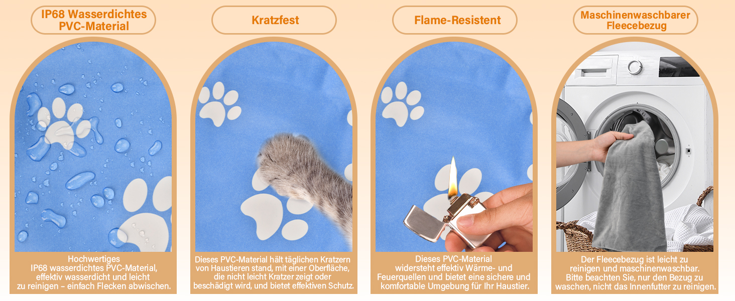 Електрична грілка для котів та собак 45x45 см, 9 рівнів нагріву, таймер 12 годин, з автовимкненням, фланелевий чохол, можна прати