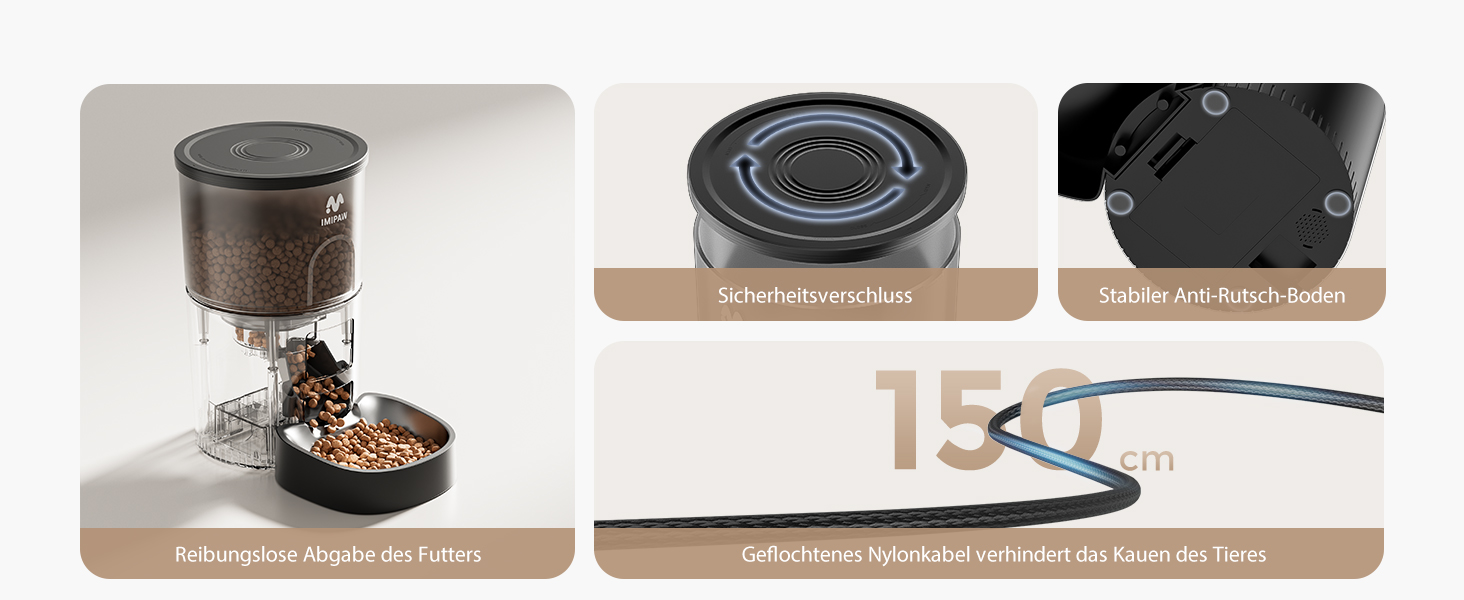 Автомат годівлі для котів та собак IMIPAW з Wi-Fi, 3L, чорний | Програмований диспенсер корму з APP-керуванням, 5G/2.4G, 1-10 прийомів на день