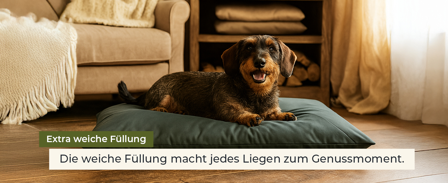 М'яке ліжко для собак великих порід Doctor Bark GreenLabel - зручне, миється, зелене (L)