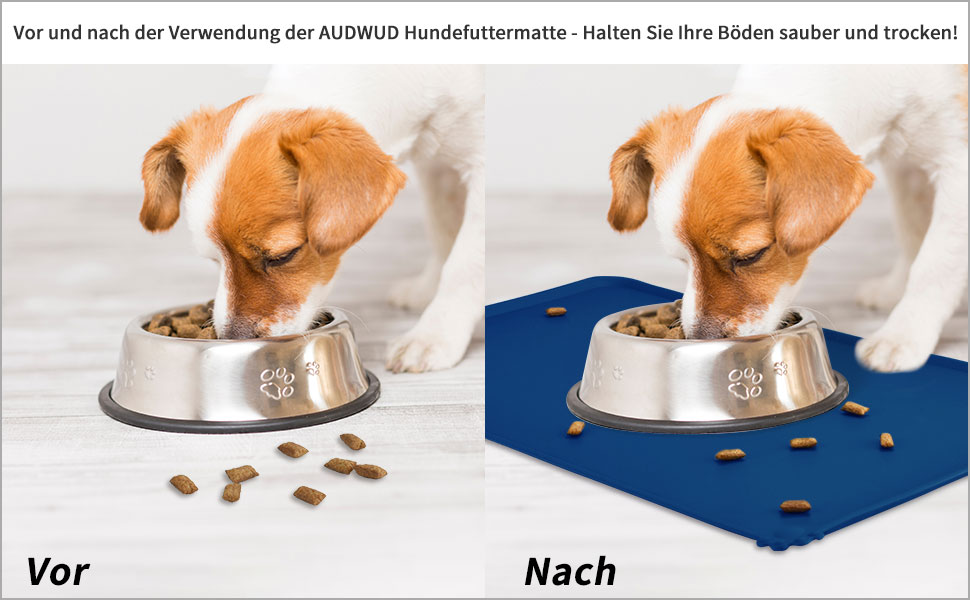 Силіконовий килимок для годування собак та котів AUDWUD, водонепроникний, антиковзний, 61x41 см, блакитний