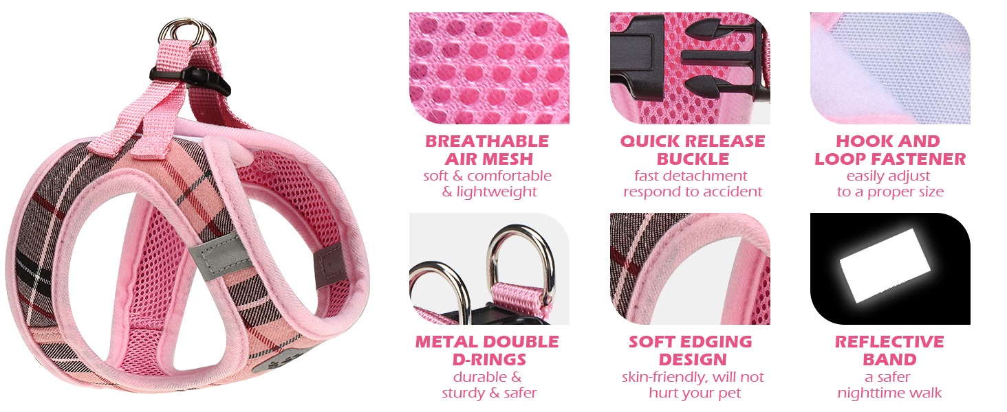 EXPAWLORER Нашийник та поводок для собак – набір для середніх собак – класичний вільний нашийник, не тягне, регульований, надійний для прогулянок на вулиці (XS (нашийник: 20-30см, обхват грудей: 33-36.8см), Рожевий)