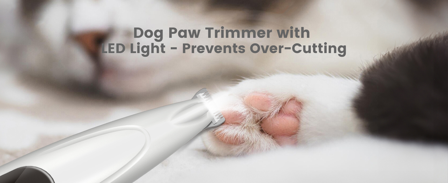 PAPMINI 2-в-1 триммер для когтів та стрижка когтів для собак, безшумний, акумуляторний, для великих, середніх та маленьких собак, білий
