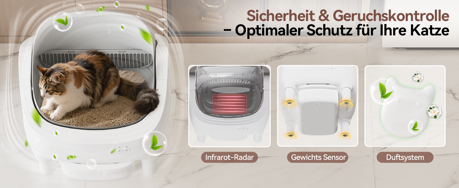 Автоматичний лоток для котів JUMMICO з самоочищенням, з керуванням через додаток, 12л, XXL, відкритий дизайн, безпека для котів 1,5-15кг