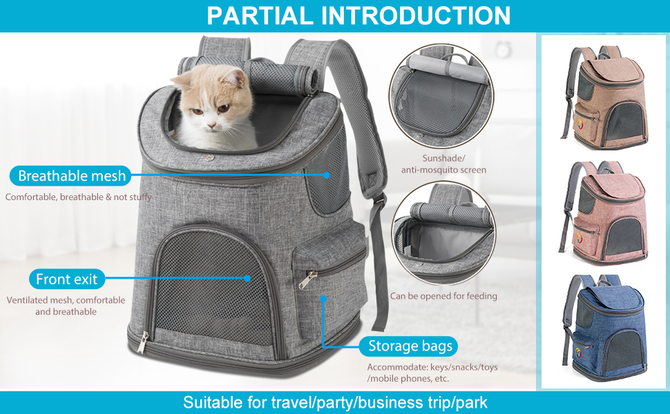 Рюкзак для собак PETCUTE з дихаючою вставкою та м'яким матрацом, складний, з безпечною шлейкою, для подорожей, велосипеду, авіаперельотів, колір імбирно-жовтий