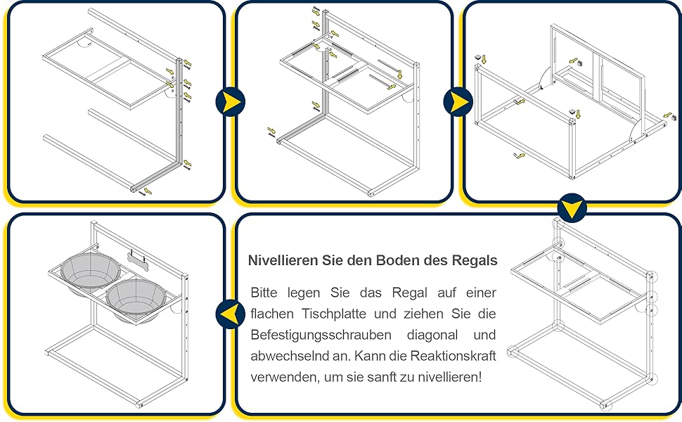 Підвищена годівниця для собак Eaninaz з регулюванням висоти, нахил 10°, 2 нержавіючі миски (1,5 x 2) та безпечна килимок, стабільний підставник для миски (XL)