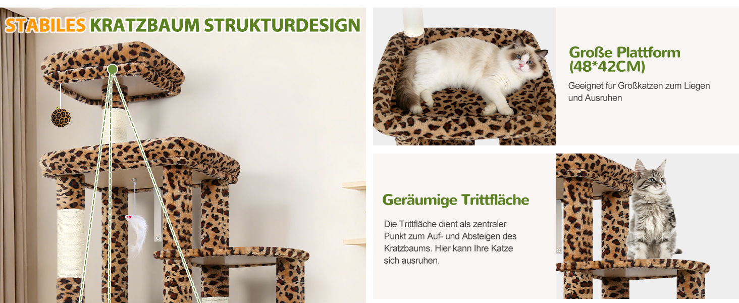 Драбина для котів Globlazer 167 см з платформою, будиночком, когтеточками та іграшками - XL для 2-4 котів