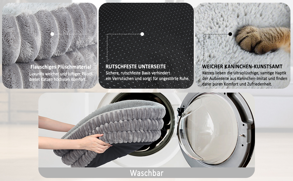 Обігрівальне ліжко для котів круглої форми - затишне ліжко з підігрівом для глибокого сну - для котів та собак - зручне електричне термоліжко з регульованою подушкою - можна прати