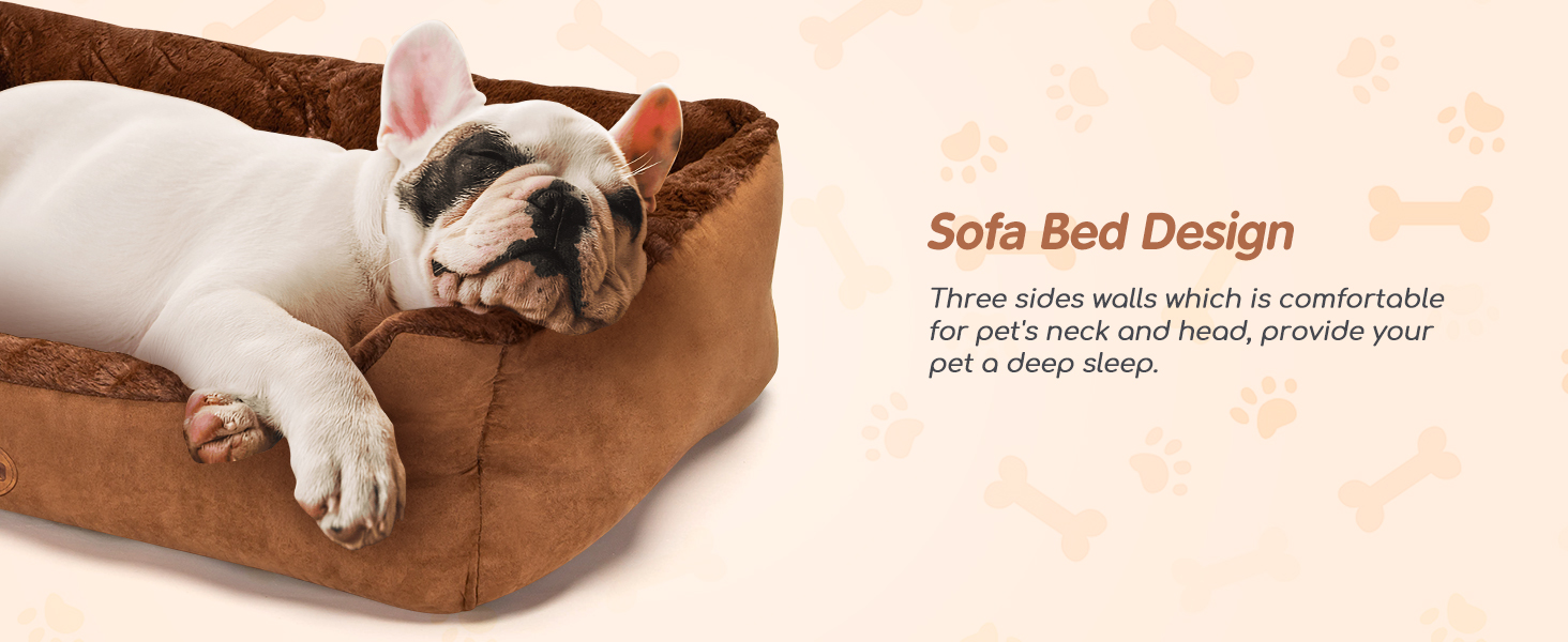 Ортопедичне ліжко для собак Nobleza, великі породи, XL, 110x75x20 см, коричневе, м'яке, антиковзаюче