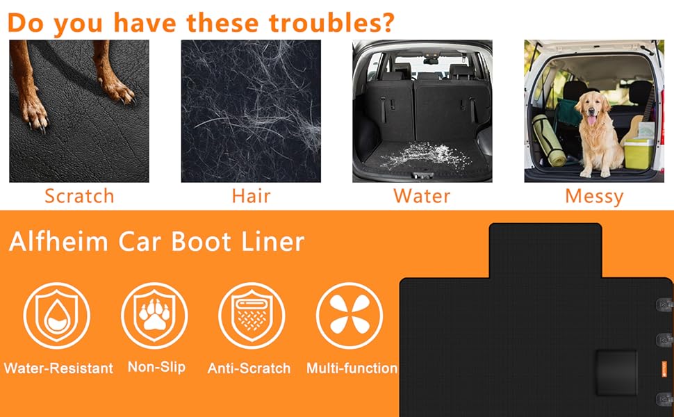 Захист для багажника автомобіля Alfheim для собак, нековзний, водонепроникний, антифлексинговий, для маленьких авто та SUV