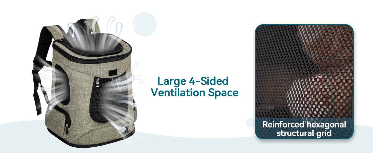 Рюкзак для котів та собак Petsfit - зелений, до 5 кг, з сіткою та регульованим ременем