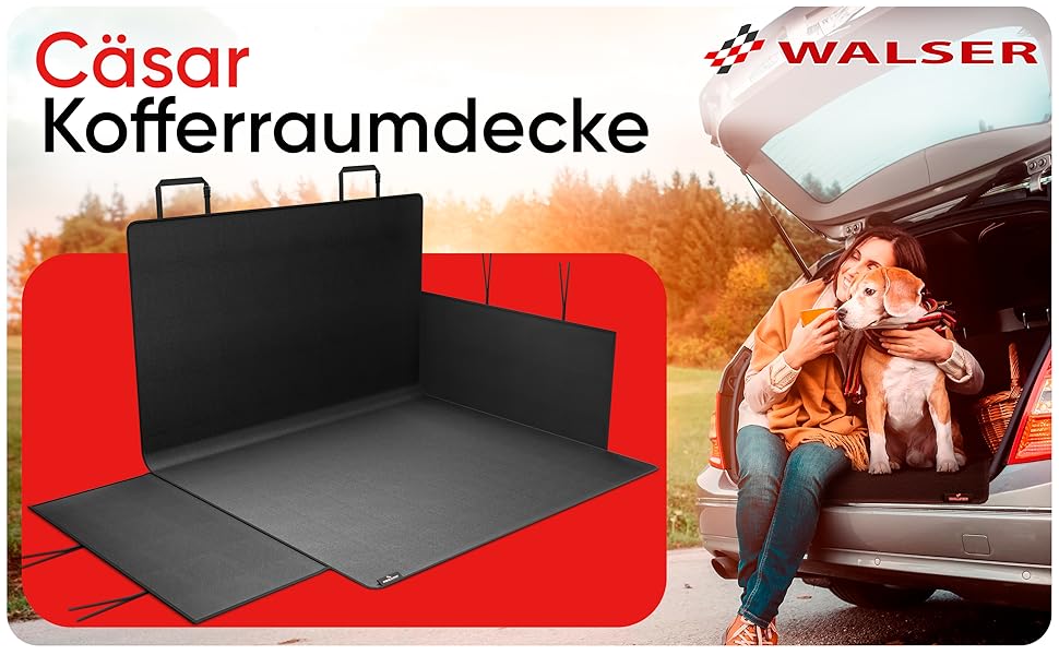 Захист для багажника WALSER Cäsar: килимок з боковим захистом, універсальний, для собак, чорний
