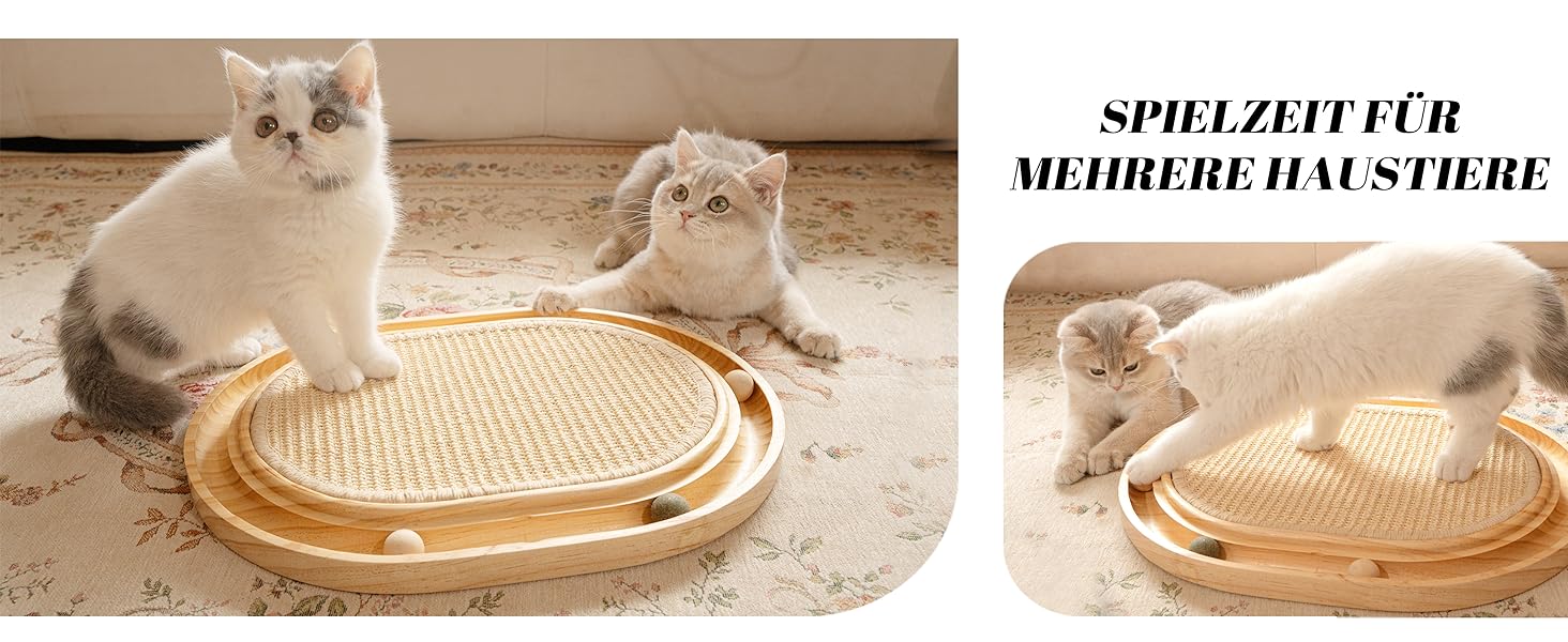 CheerPals Кігтеточка для котів 2-в-1 з натурального сизалю та м'яти, з масивного ясеня, 43x33x3 см