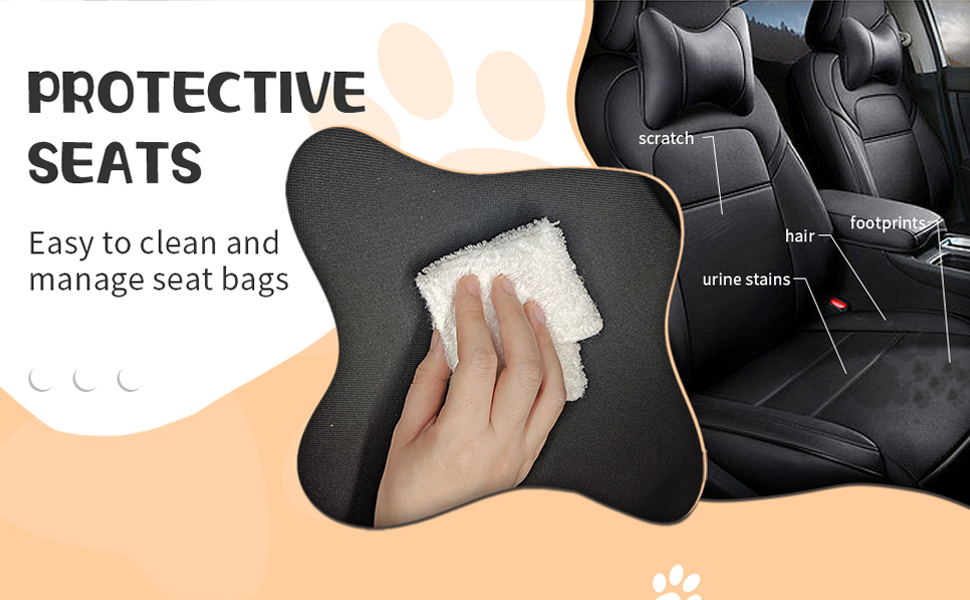 Автомобільний лежак для собак, чорний, 40x32x24 см, Oxford, дихаючий, знімний, для собак та котів