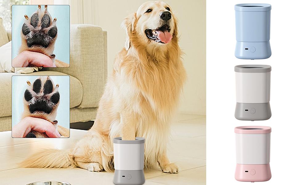 Автоматичний очищувач лап для собак | Anti-Splash, 2 швидкості | Для кемпінгу, подорожей, відпочинку на природі | Сірий