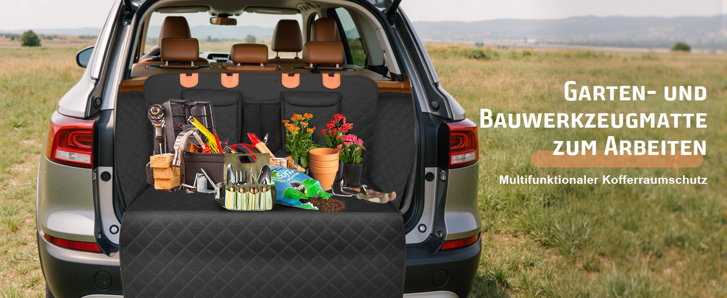 Накидка для собак у машину Gimars, 157x137 см, водовідштовхувальна, стійка до подряпин, універсальна, з передньою панеллю та оглядовим вікном, чорний & оранжевий, килимок у багажник