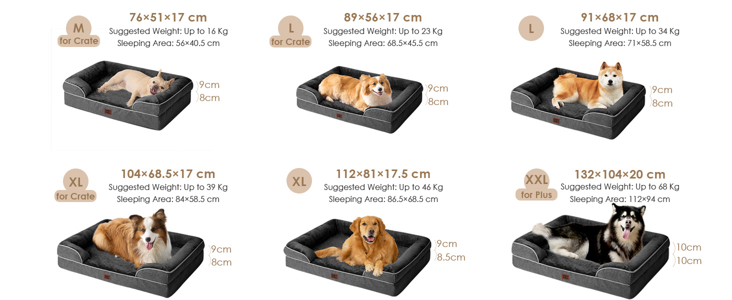 Ортопедичне ліжко для собак великих порід, 91x68 см, з Memory Foam, кошик для собак середніх порід, миється, водонепроникне, неслизьке, диванчик для собак з високим бортиком, темно-сірий колір, розмір 91 x 68 x 17 см