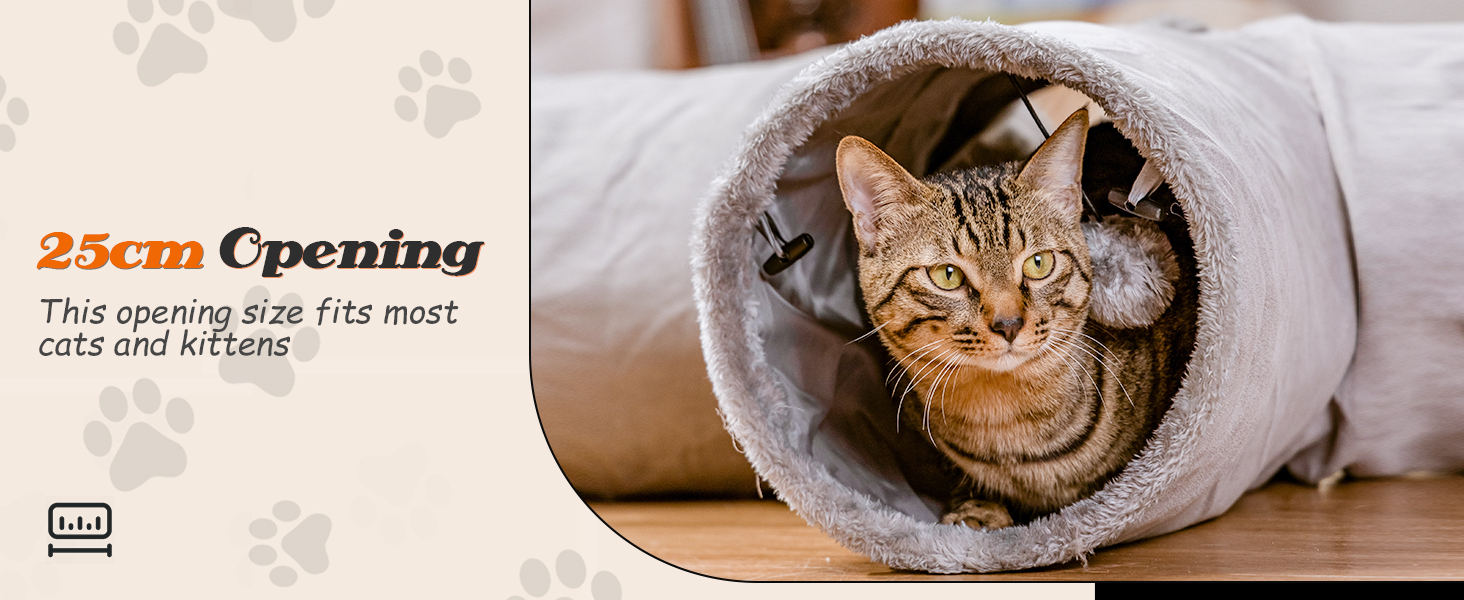 Туннель для котів Nobleza, 3-х ходовий, складаний, з іграшкою-м'ячиком, сірий, 80x30x25 см