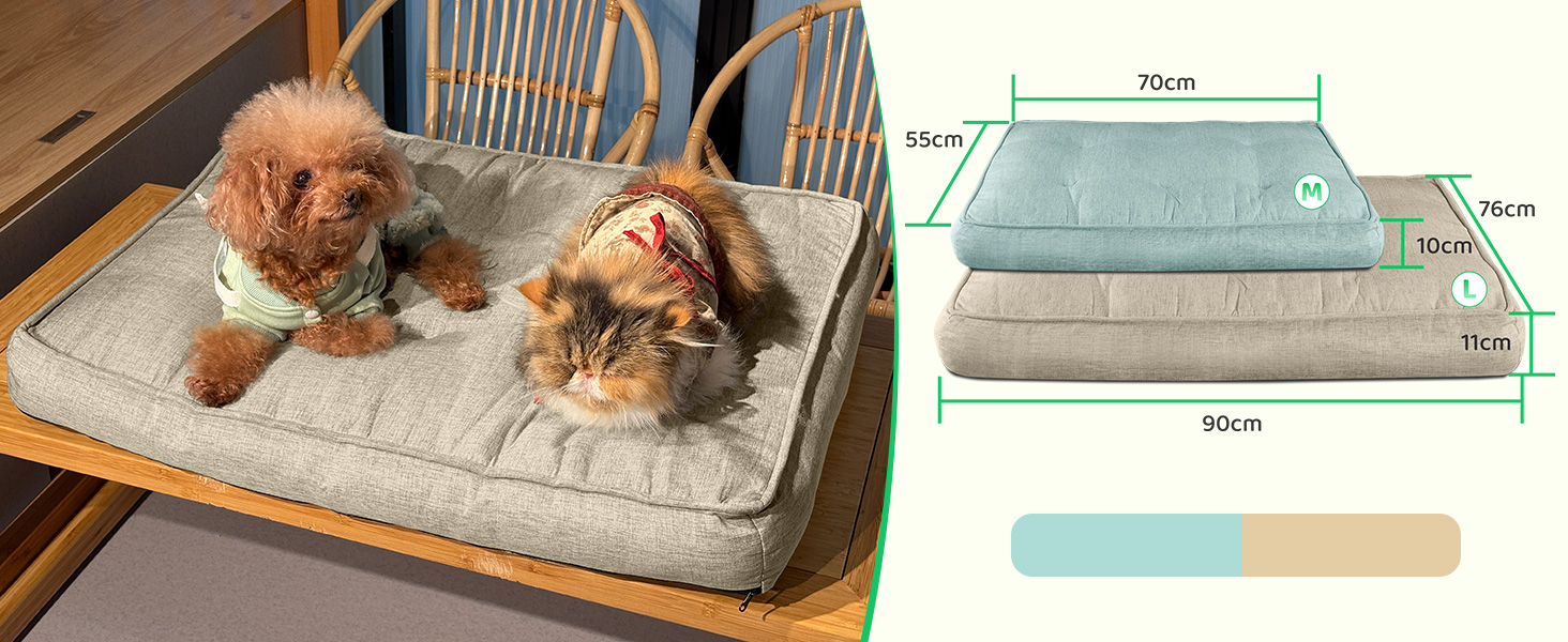 Ортопедичне ліжко для собак великих та середніх порід, знімний, миючий наповнювач, 90x76 см, колір коричневий