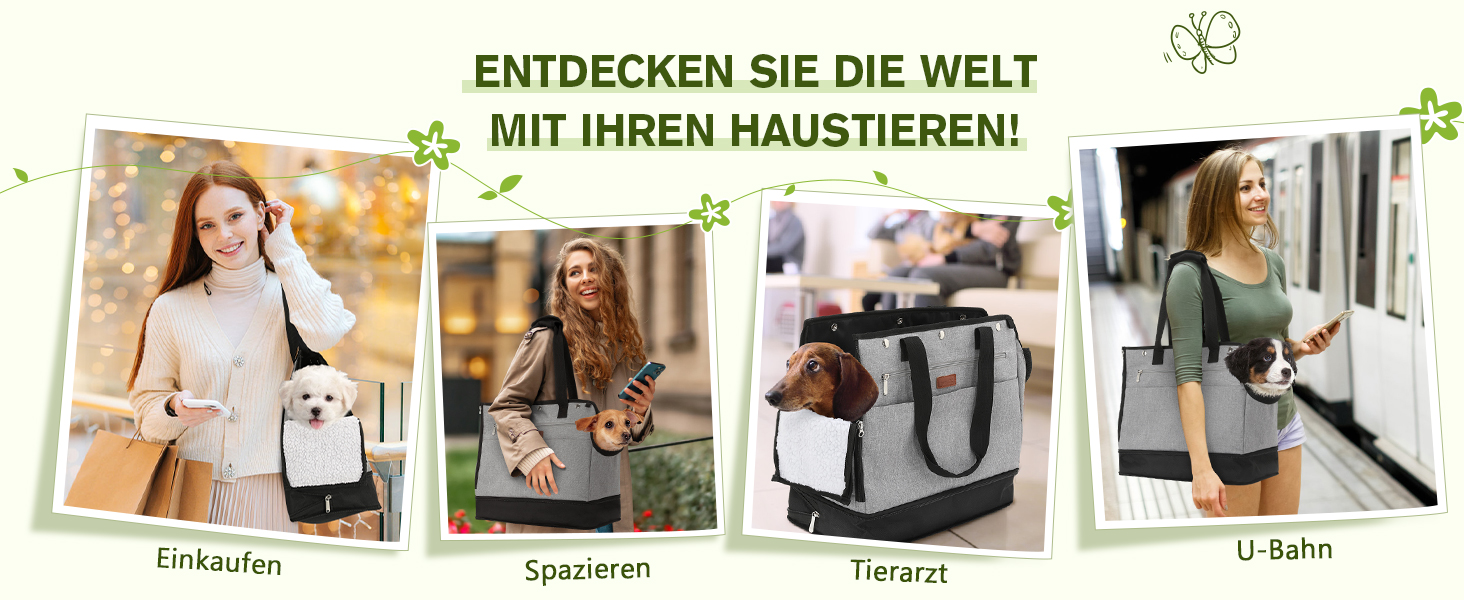 Транспортна сумка для собак Pecute, до 5 кг, регульована висота, для прогулянок, з органайзерами, легка та портативна