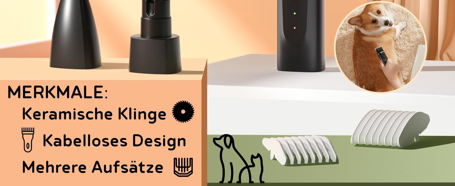 Набір для грумінгу собак BarberBoss QR-9092: триммер та машинка для догляду за шерстю, професійний набір для собак та котів