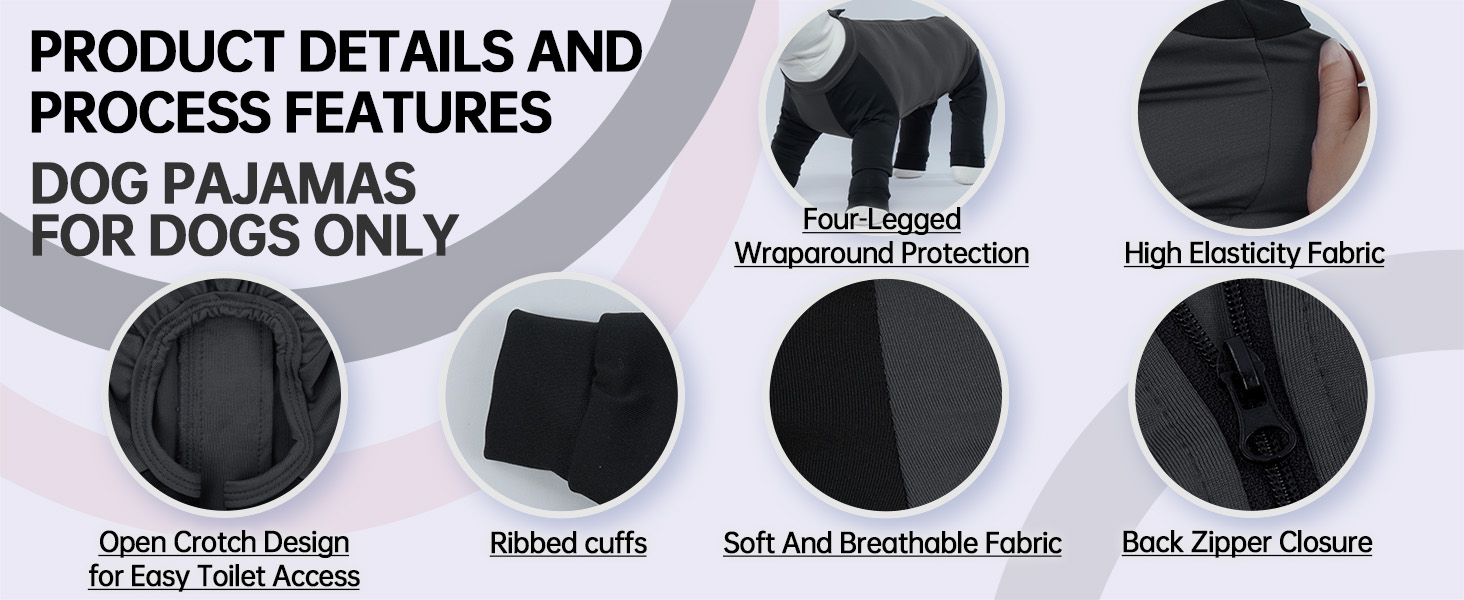 Комбінезон для собак, піжама для собак середніх порід, одяг після операції для Французького бульдога, Кокер-спанієля, Бігля (M, Сірий)