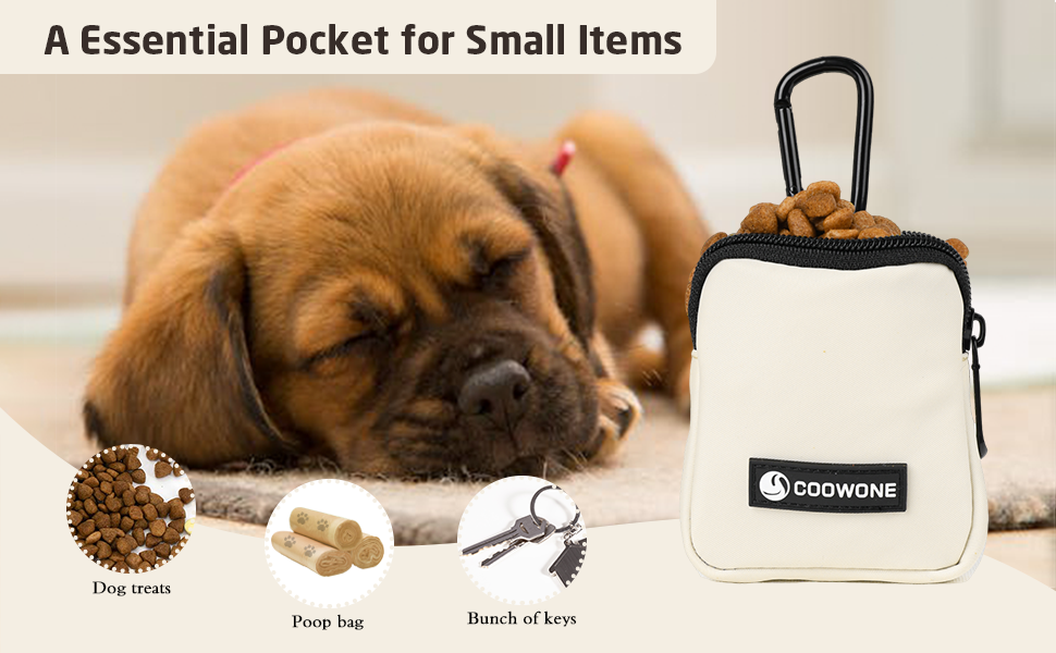 Сумка для ласощів для собак COOWONE з кликером для дресирування, водонепроникна, з тримачем для пакетів, чорна та сіра