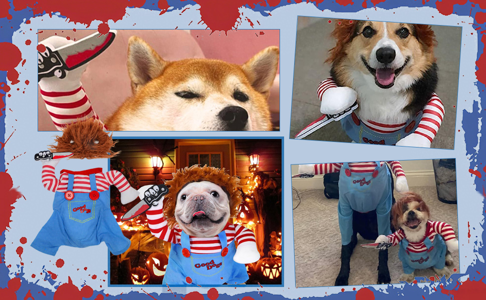 Костюм для собак на Хелловін з курткою та штучним баром, дихаючий, регульований, для свят, вечірок (S)