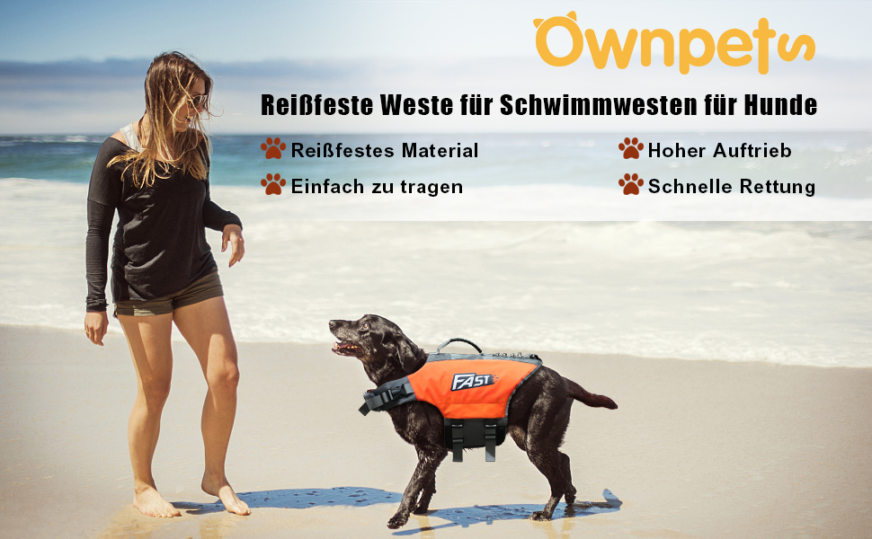 Жилет рятувальний для собак Ownpets, XL, помаранчевий