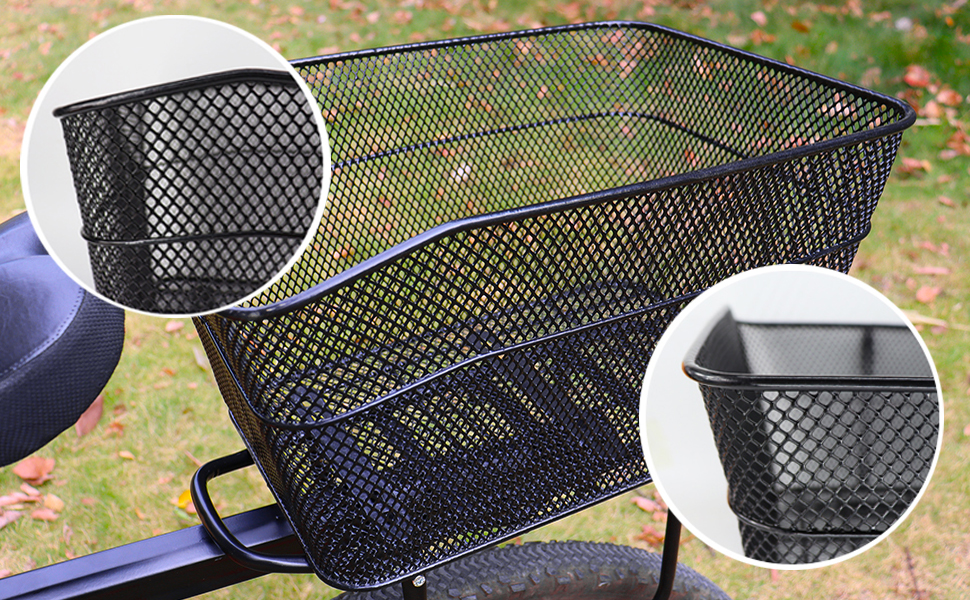 Металевий задній кошик для велосипеда, великий, стабільний, з аксесуарами для монтажу. Підходить для собак, покупок, пікніків, шкільних рюкзаків. Модель L2