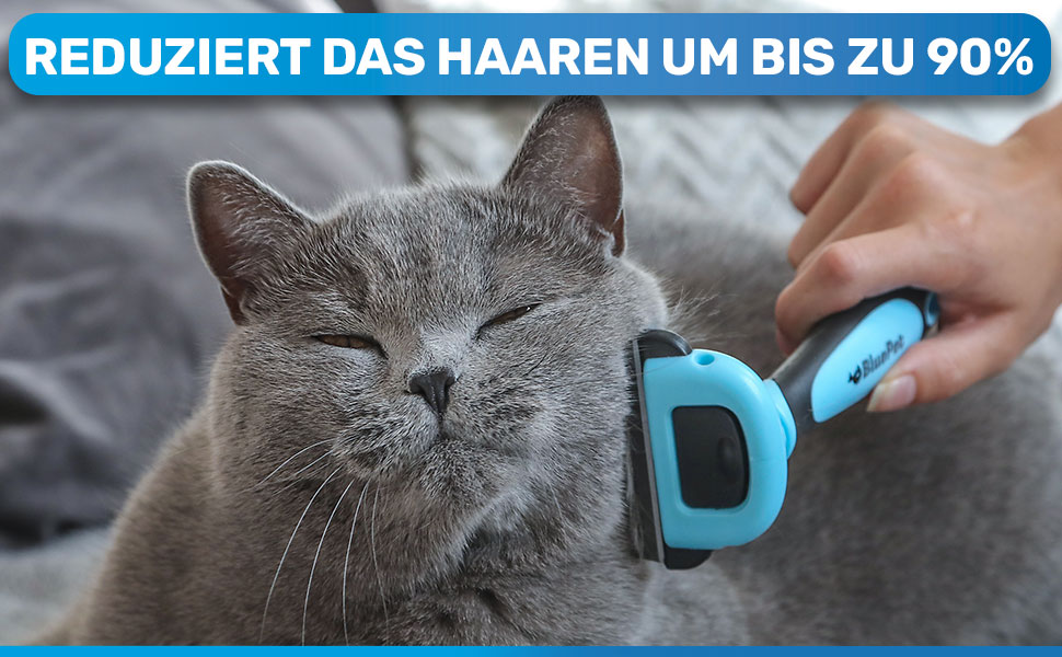 Гребінець для котів та собак BluePet, для короткошерстих порід, видаляє відмерле волосся та підшерсток, зменшує випадання на 90%, розмір M (ширина гребеня 66 мм)