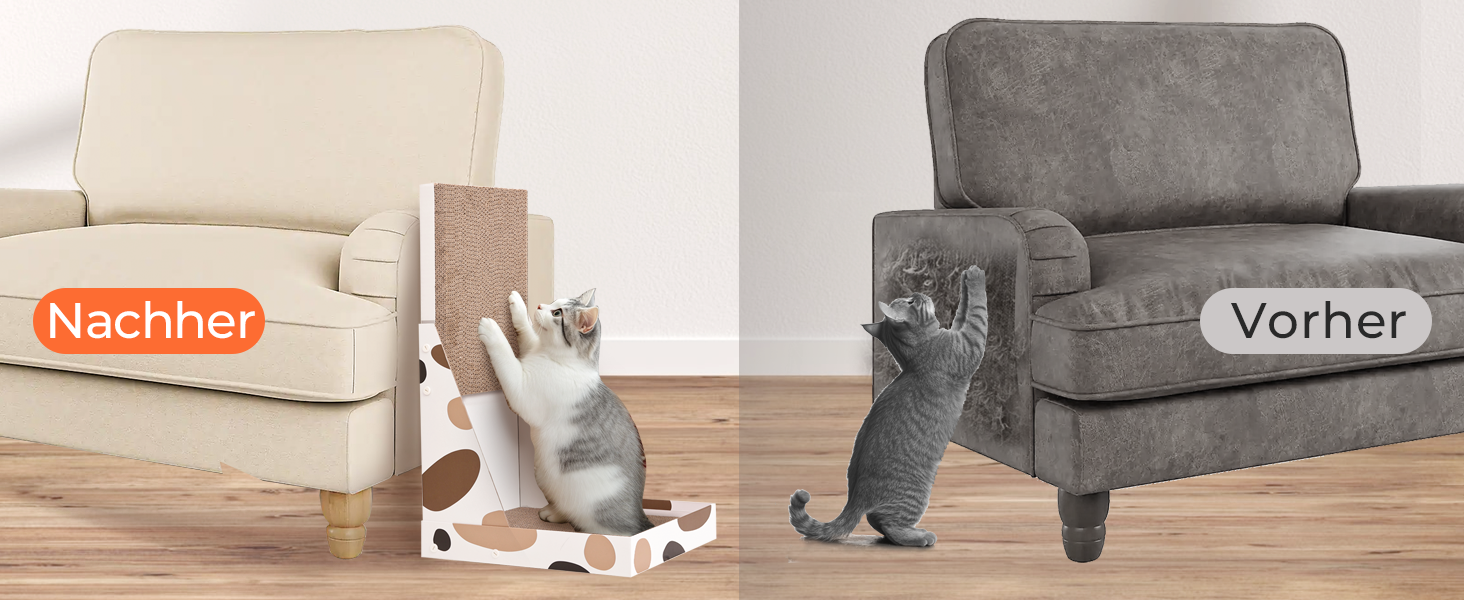 Котячий когтетопка ComSaf L-подібної форми, 64 см, з картону, для кішок, когтеточка, аксесуари для котів, когтеточки, котячі меблі