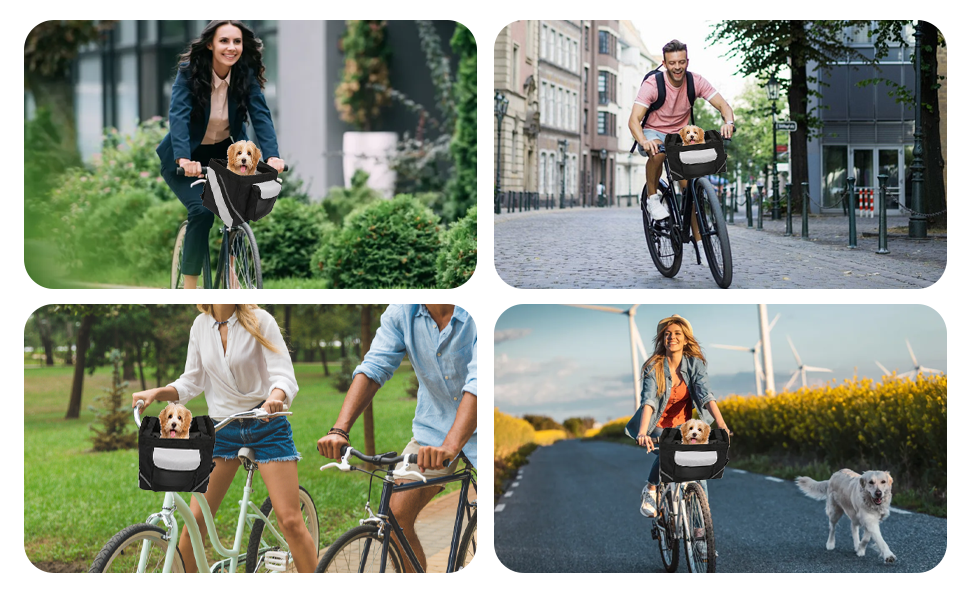 Знімний велосипедний кошик для собак HEEPDD, передня велосипедна сумка, м'який переносник для тварин