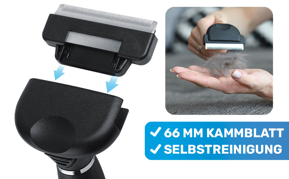 Бурштук для котів та собак з коротким хутром BluePet: видаляє відмерле волосся та підшерсток | Розмір M (66 мм)