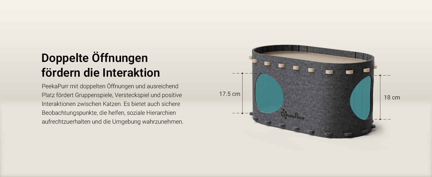 Кігтеточка-будиночок для котів DownyPaws з фетру, 2-ярусна, 50 x 33 x 50 см, сірий (1 шт.)