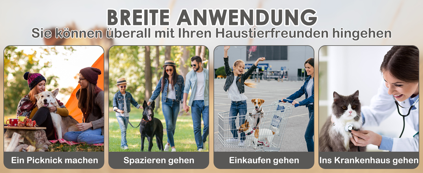 GYMAX Складаний візок для собак, буги для тварин з 2 знімними кишенями, візок для собак з передніми та задніми дверцятами, переноска для домашніх тварин з сітчастою тканиною та колесами з гальмами, переноска для собак та котів (Блакитний)