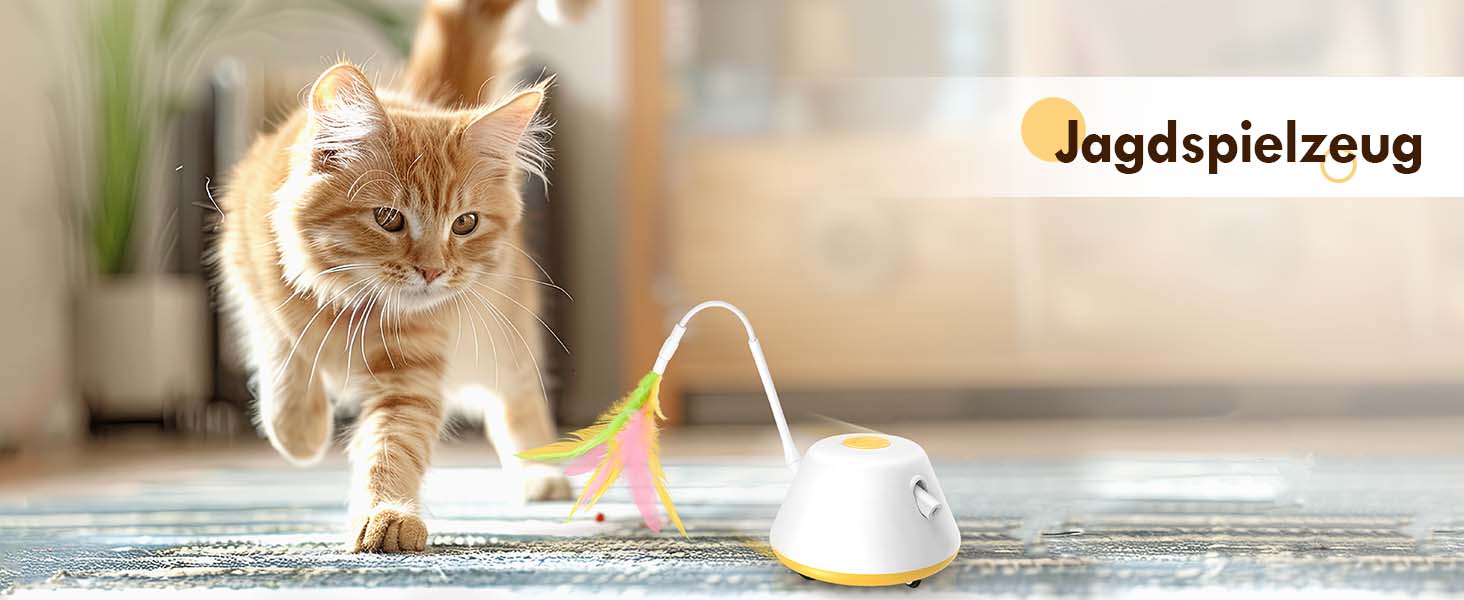 Інтерактивна іграшка для котів TGFIX 3 в 1 – електрична, з колесами та лазером, розвиваюча, з USB-зарядкою (жовта)