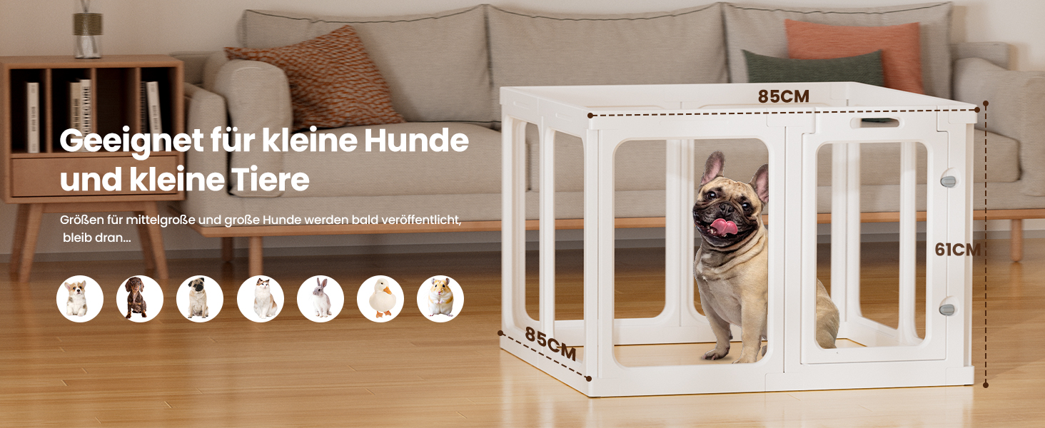 Клітка-біговий вольєр для цуценят Gardner Pet Acryl, 60 см, 8 панелей, для дому, складана, прозора, з присосками, підходить для цуценят, кроликів, котів, свиней