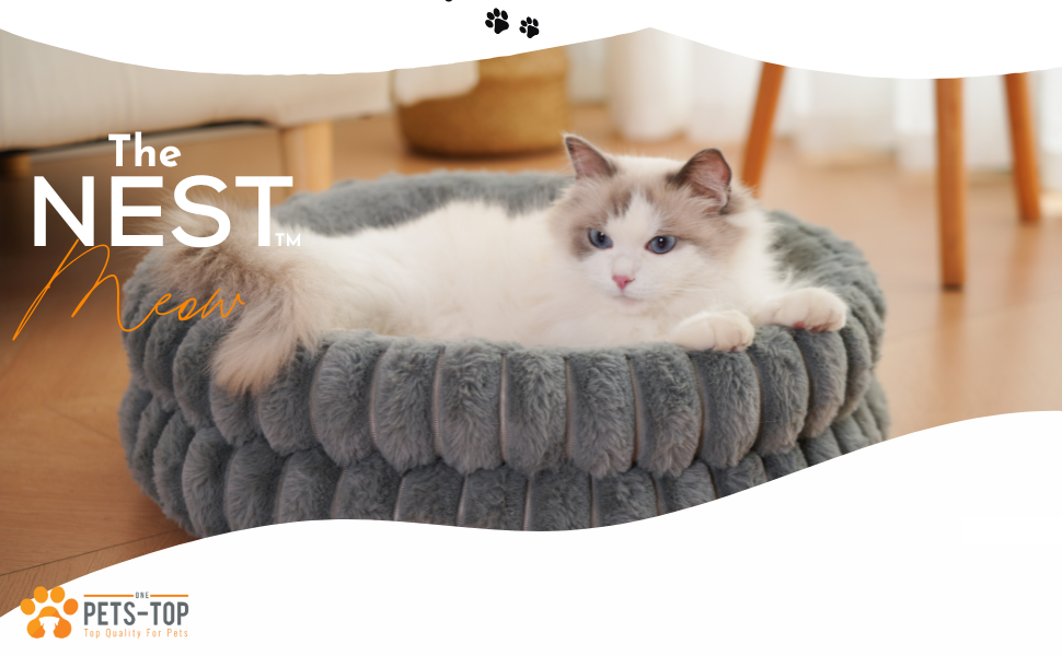 Килимок для котів PETS-TOP, плюшевий, круглий, м'який, миючий, для котів та маленьких собак, з неслизьким покриттям (Сірий, 50 см)