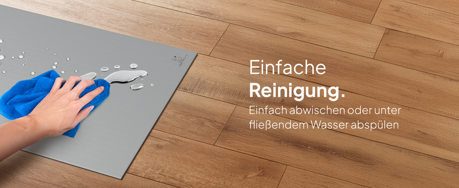 Підкладка під миску для кота Pretty PAW® 60x40 см - аксесуар для фонтану та миски Pretty Paw | неслизька та водонепроникна кормушка, захист підлоги для котів, миски для води та їжі (Сірий, Екстра Широка)