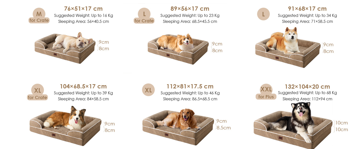 Ортопедичне ліжко для собак великих порід, 112x81 см, кошик для собак з Memory Foam XL, вологостійке собаче ліжко з високим бортиком, зручна собача кушетка, Kamel 112 x 81 x 17.5 см